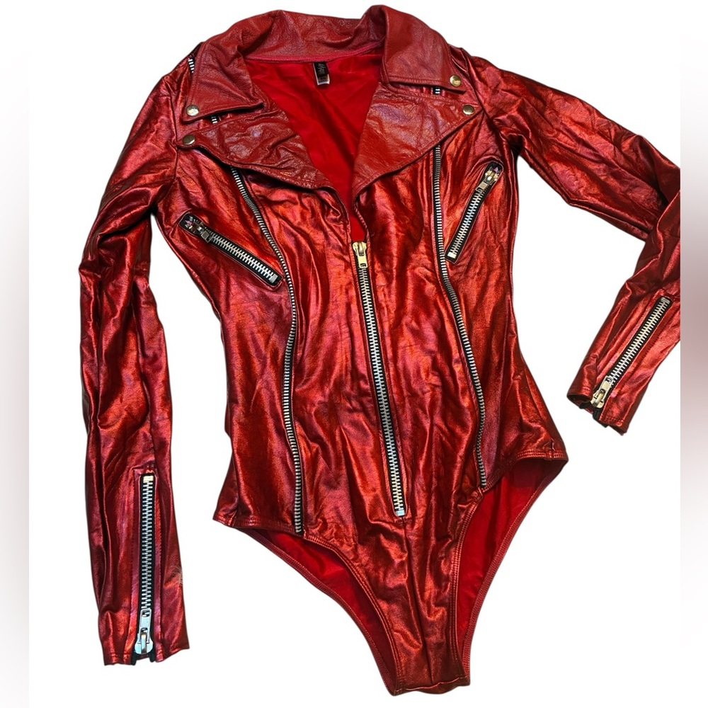 LA Roxx Leather Bodysuit (RARE)